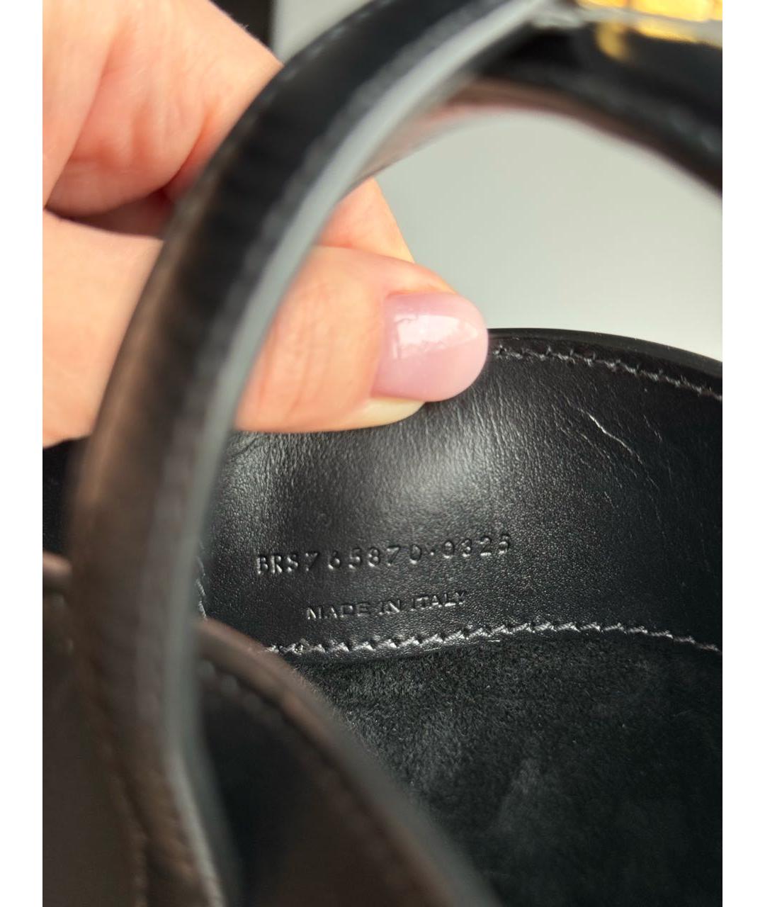 SAINT LAURENT Черная кожаная сумка с короткими ручками, фото 5