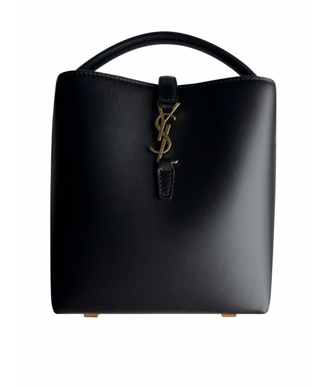 SAINT LAURENT Черная кожаная сумка с короткими ручками, фото 1