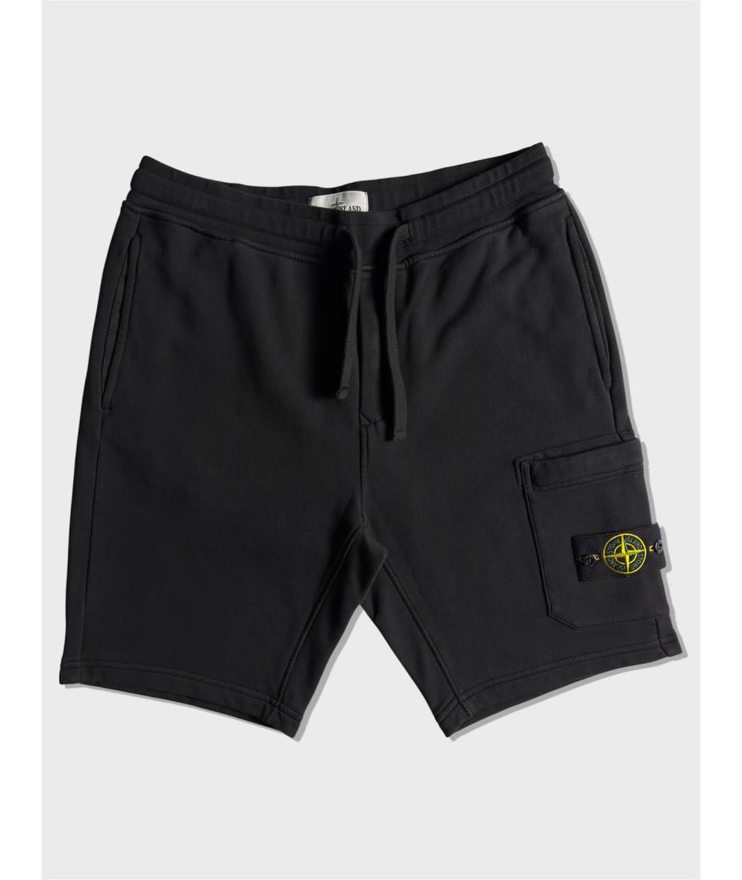 STONE ISLAND Черные хлопковые шорты, фото 6