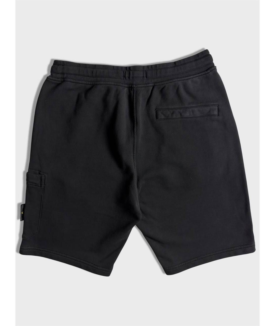 STONE ISLAND Черные хлопковые шорты, фото 2