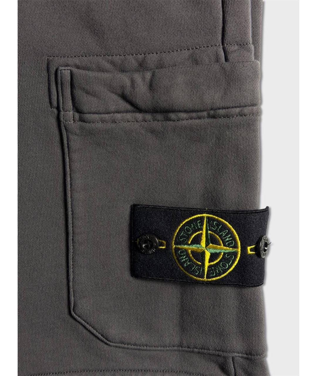 STONE ISLAND Антрацитовые хлопковые шорты, фото 4