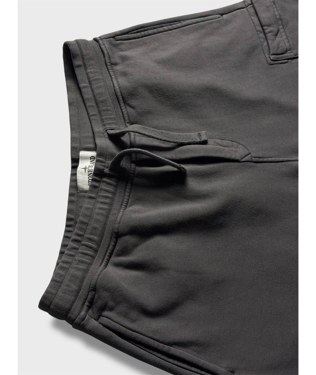 STONE ISLAND Антрацитовые хлопковые шорты, фото 3