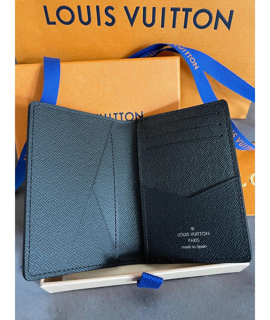 LOUIS VUITTON Антрацитовый кошелек, фото 4