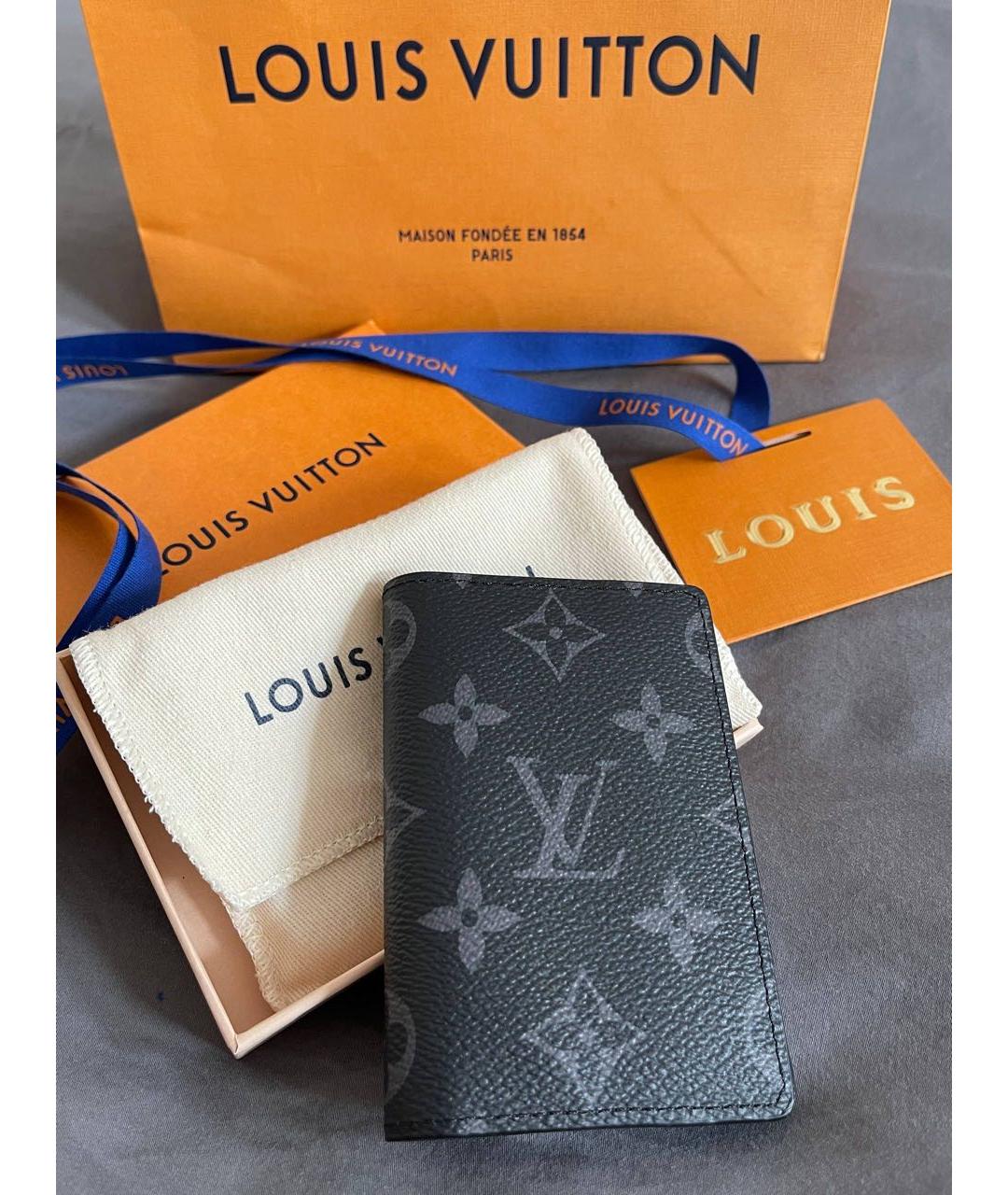 LOUIS VUITTON Антрацитовый кошелек, фото 5