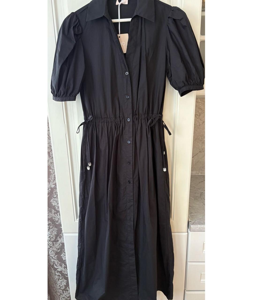 LIU JO Черное хлопковое повседневное платье, фото 6