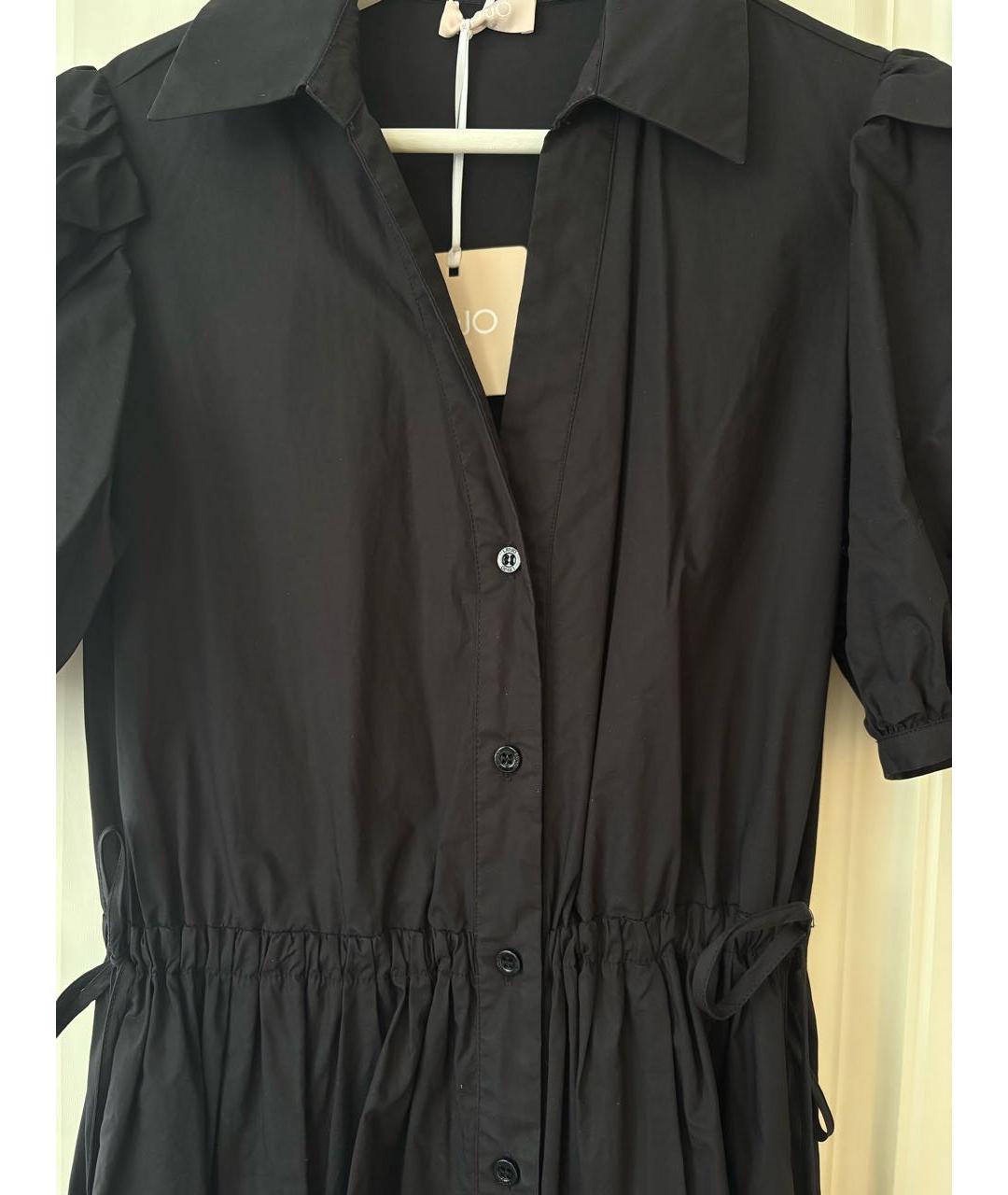 LIU JO Черное хлопковое повседневное платье, фото 4