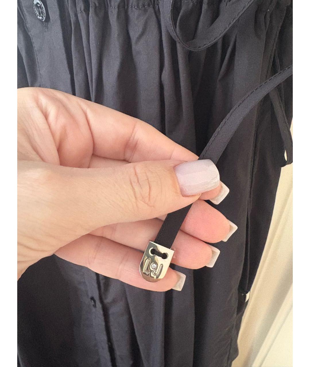 LIU JO Черное хлопковое повседневное платье, фото 5