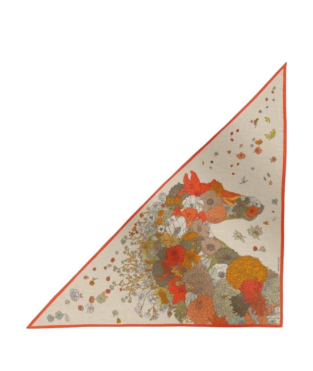 HERMES Бежевый кашемировый платок, фото 1