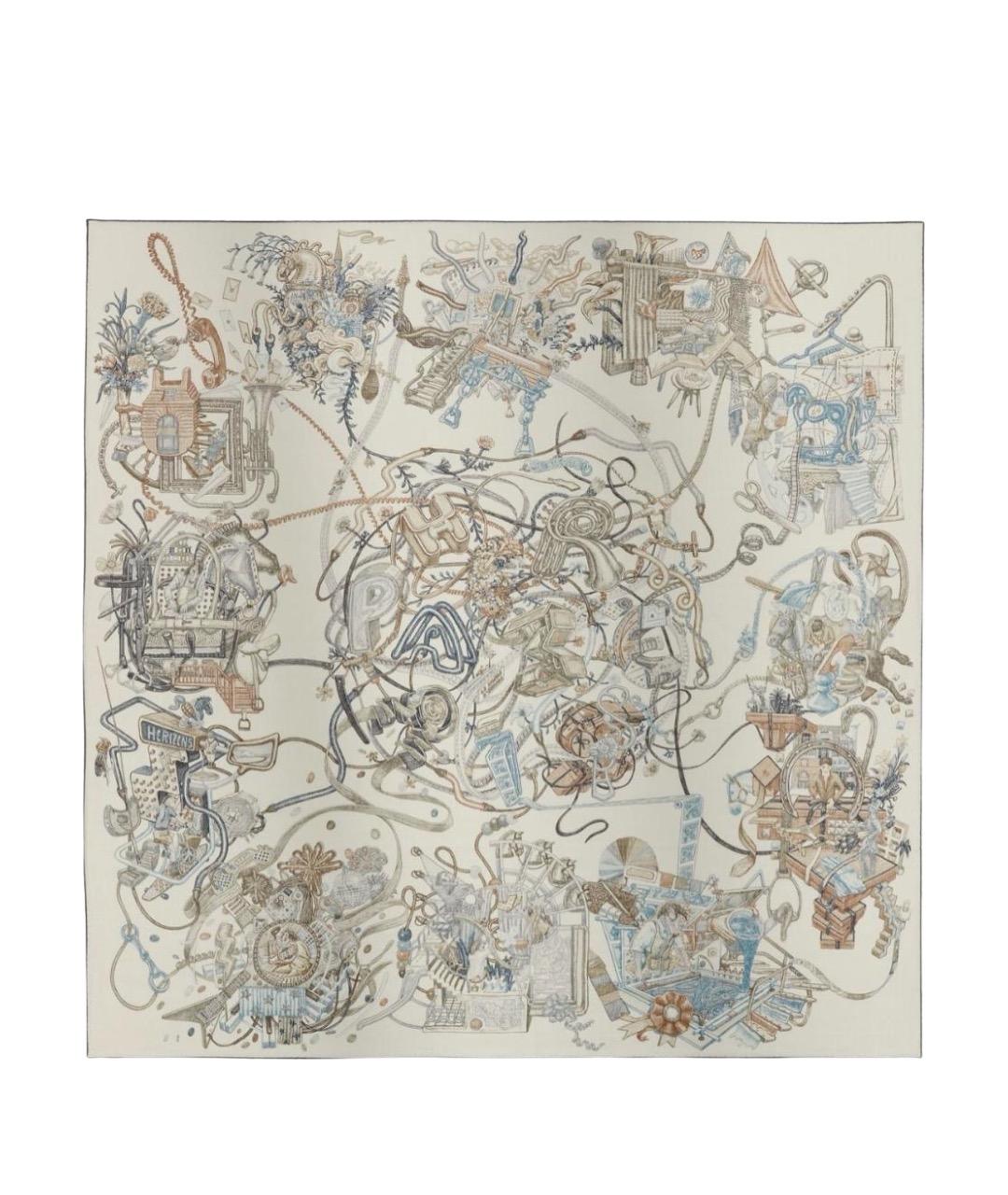 HERMES Серый кашемировый платок, фото 1