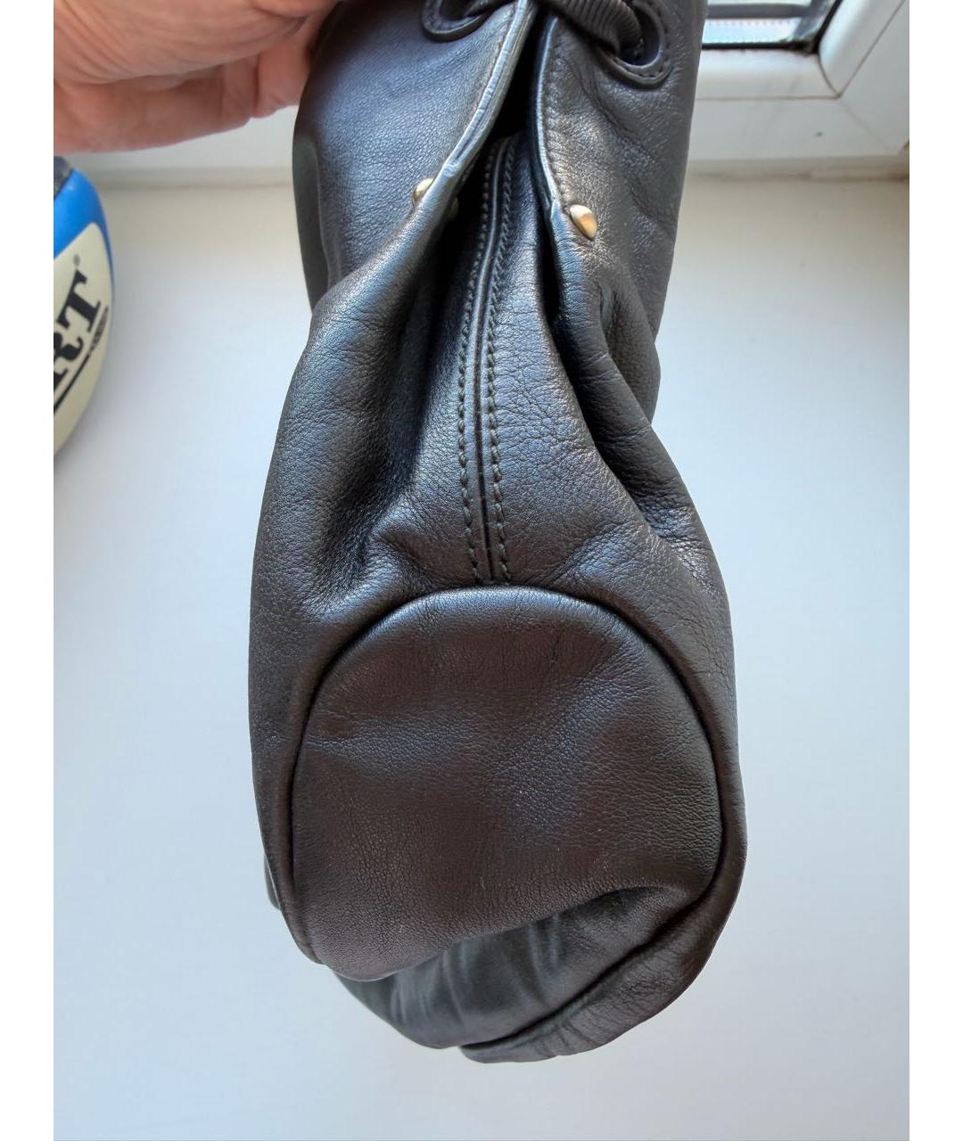 FERRAGAMO Черная кожаная сумка через плечо, фото 7