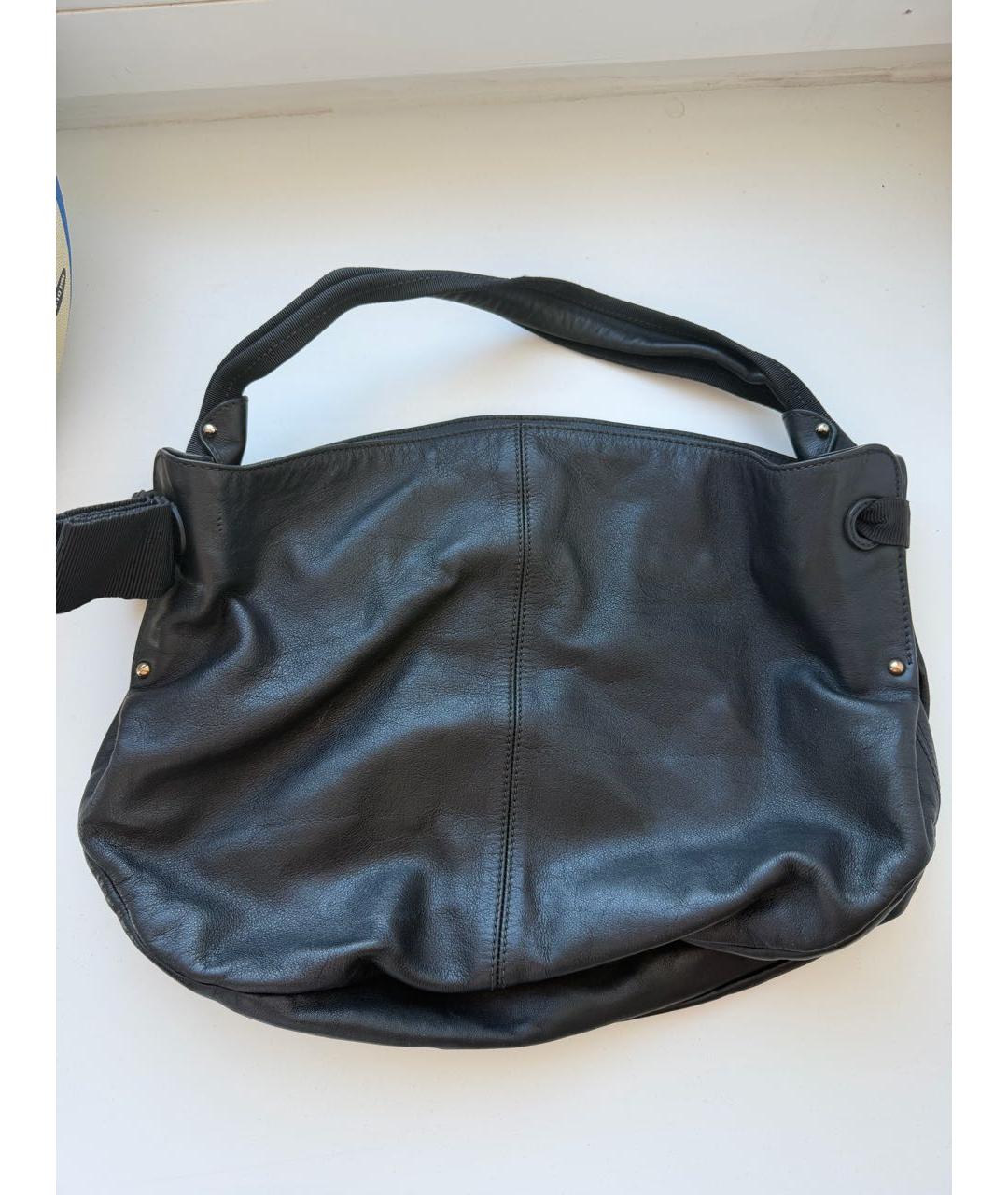 FERRAGAMO Черная кожаная сумка через плечо, фото 3