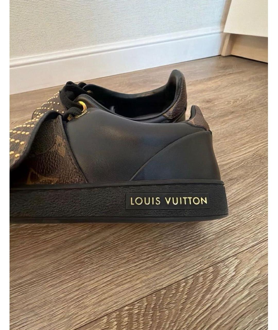 LOUIS VUITTON Черные кожаные кеды, фото 4