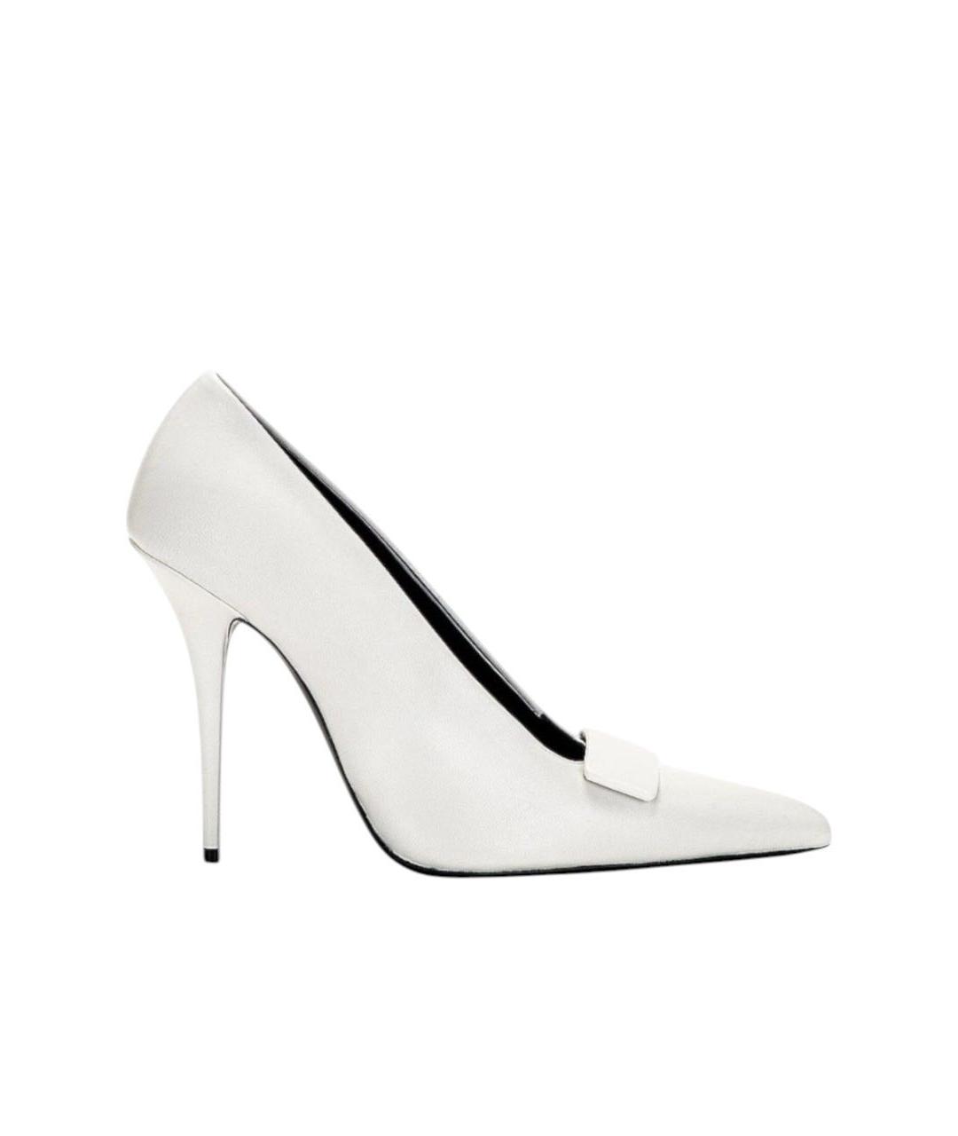 SAINT LAURENT Белые кожаные туфли, фото 4