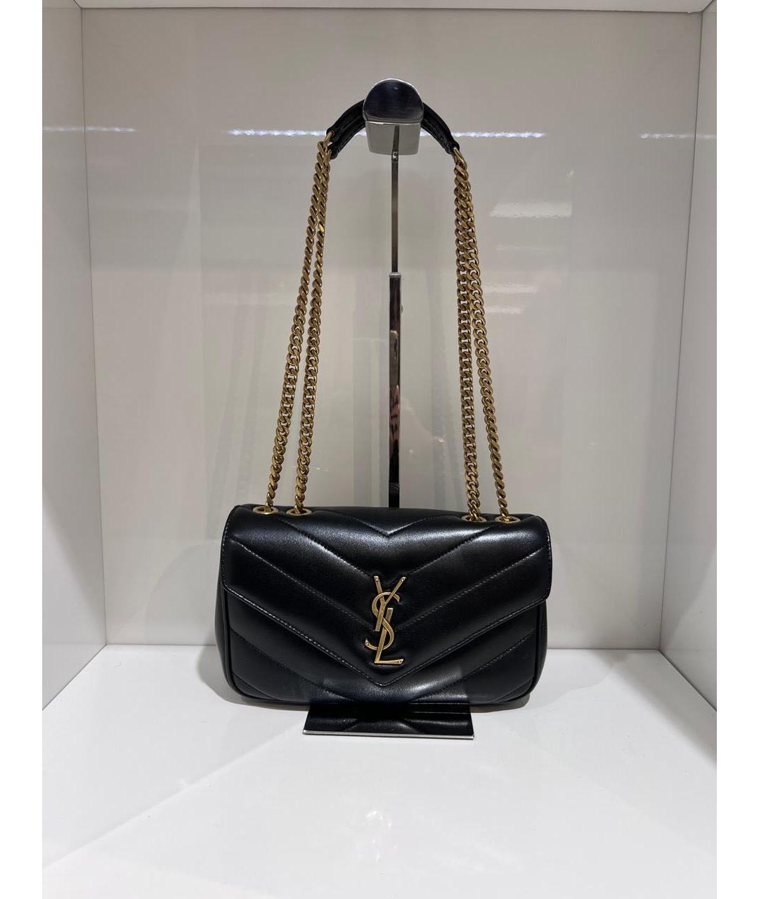 SAINT LAURENT Черная кожаная сумка через плечо, фото 2