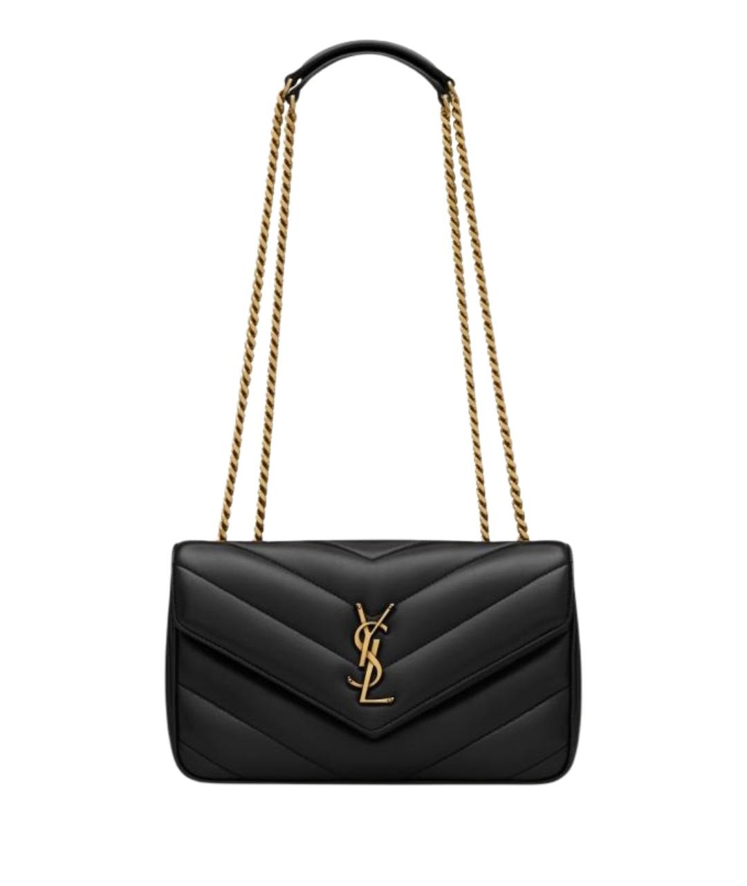 SAINT LAURENT Черная кожаная сумка через плечо, фото 1