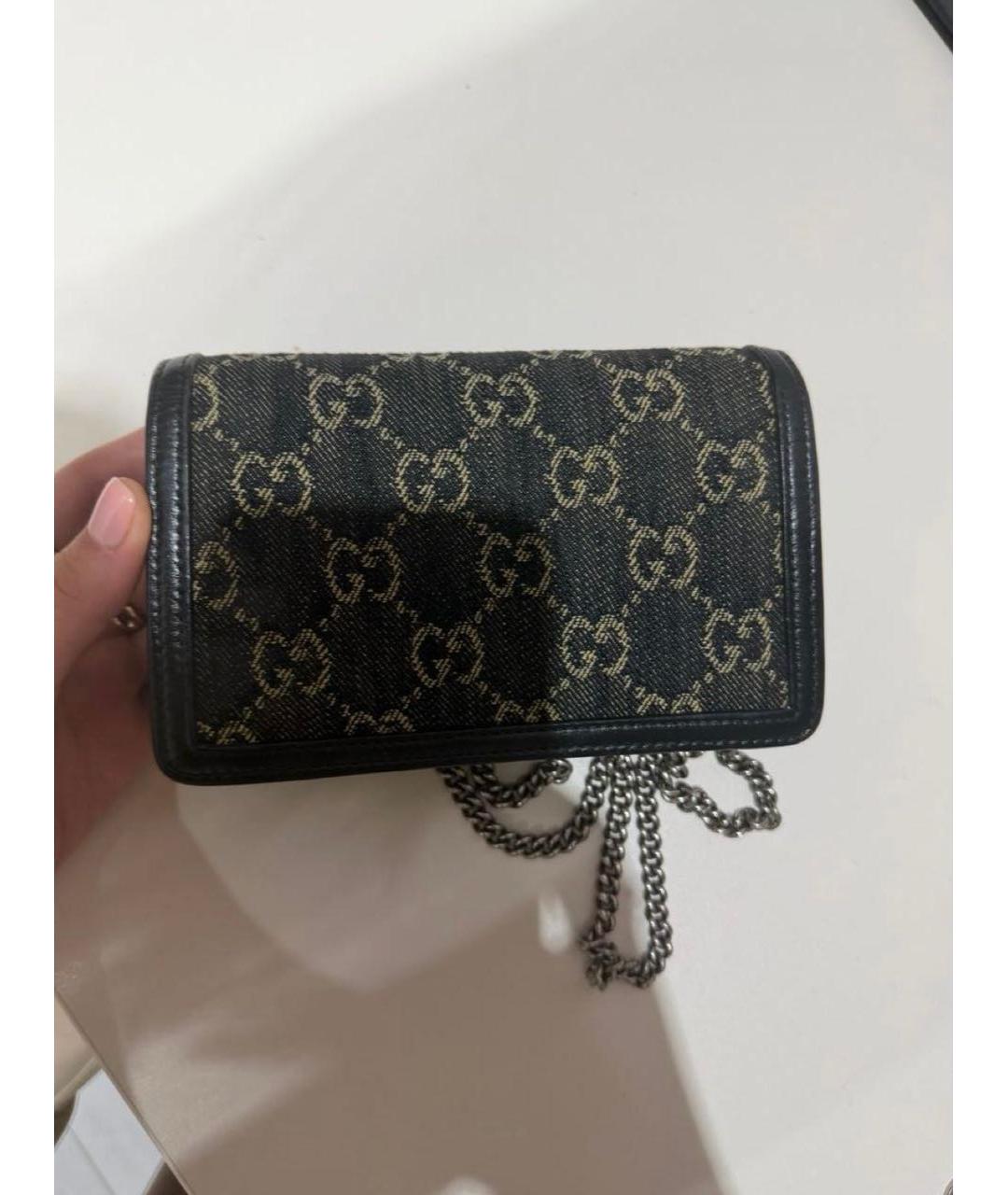 GUCCI Черная деним сумка через плечо, фото 3