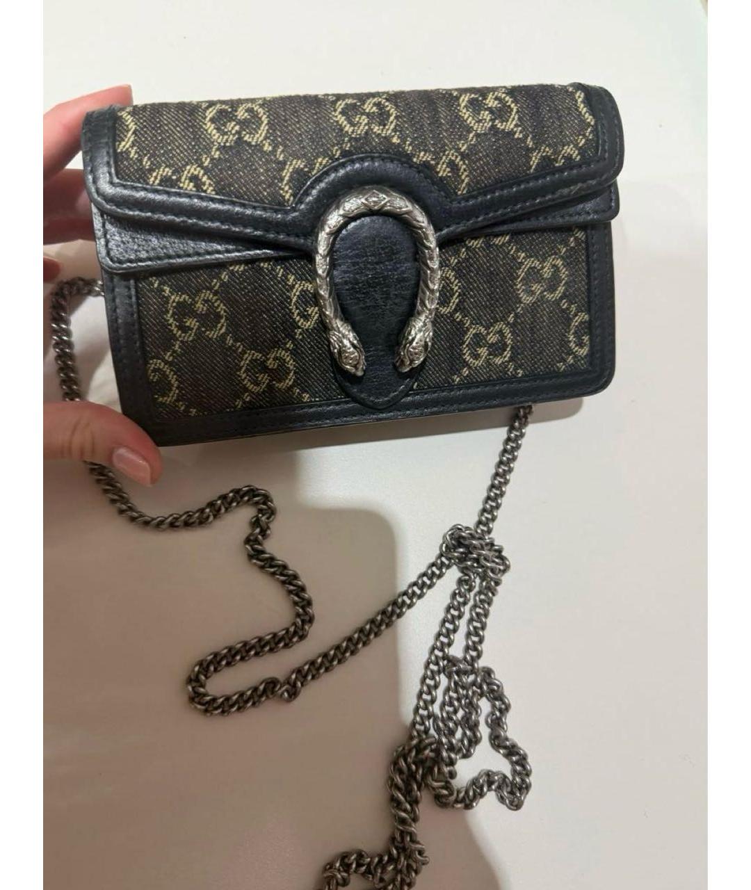 GUCCI Черная деним сумка через плечо, фото 6