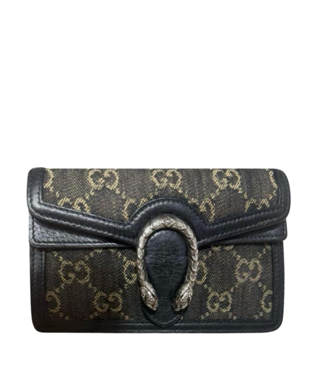 GUCCI Черная деним сумка через плечо, фото 1