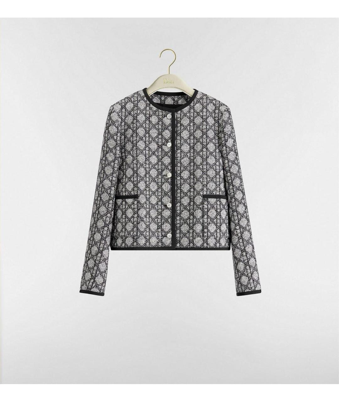 CHRISTIAN DIOR Черный твидовый жакет/пиджак, фото 5