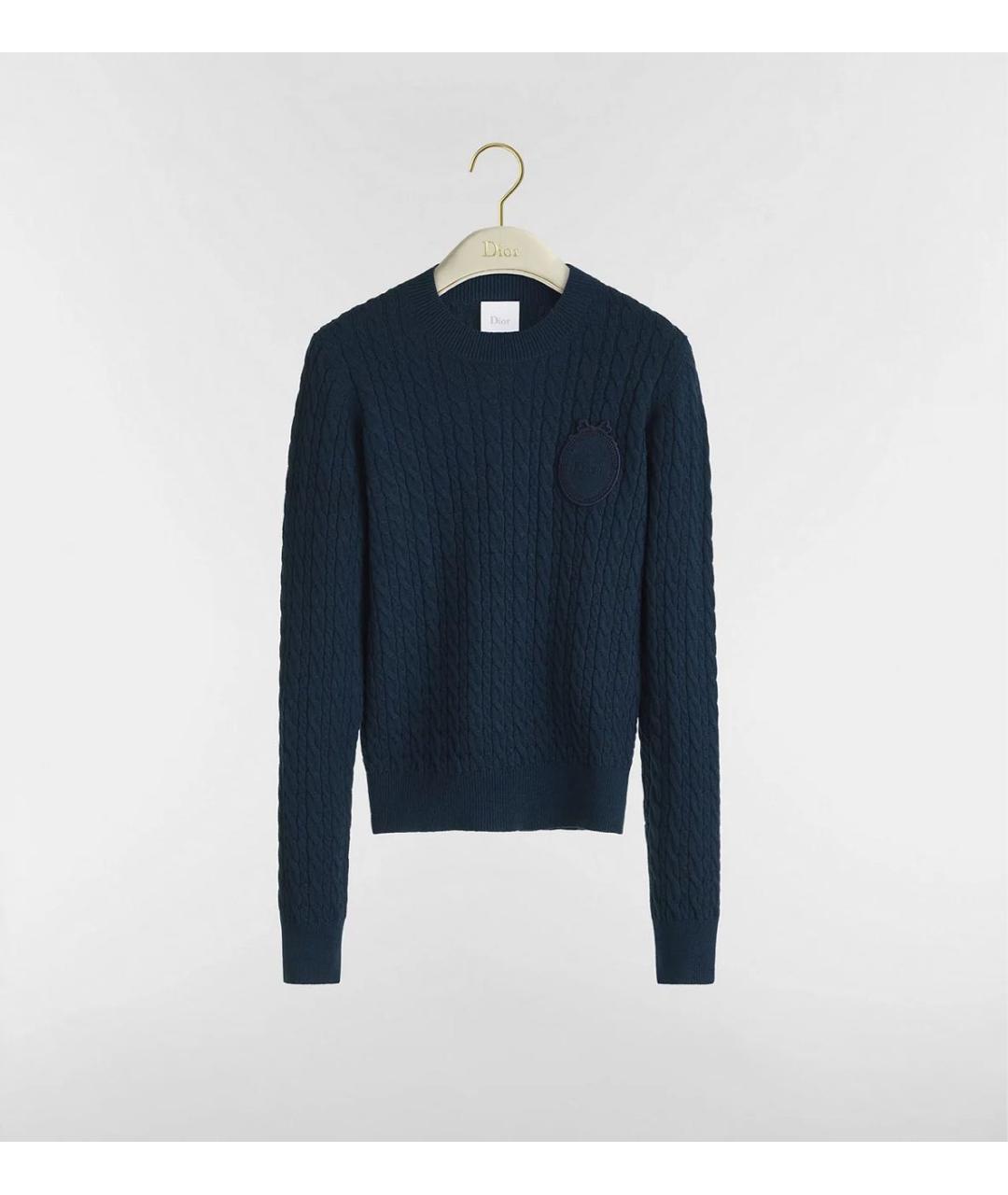 CHRISTIAN DIOR Темно-синий хлопковый джемпер / свитер, фото 5