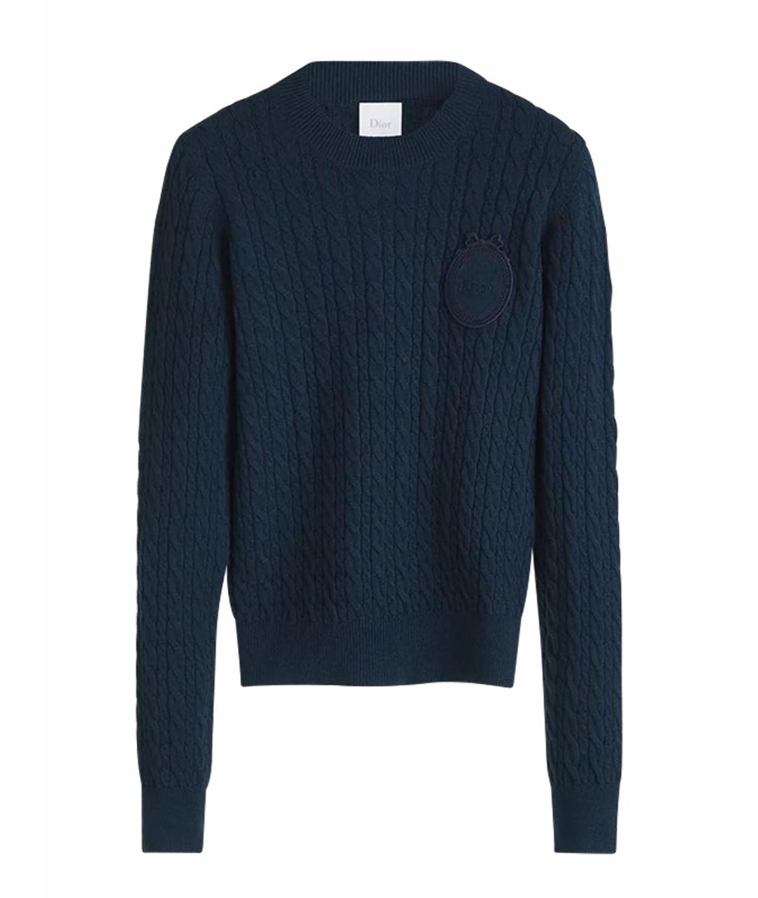 CHRISTIAN DIOR Темно-синий хлопковый джемпер / свитер, фото 1