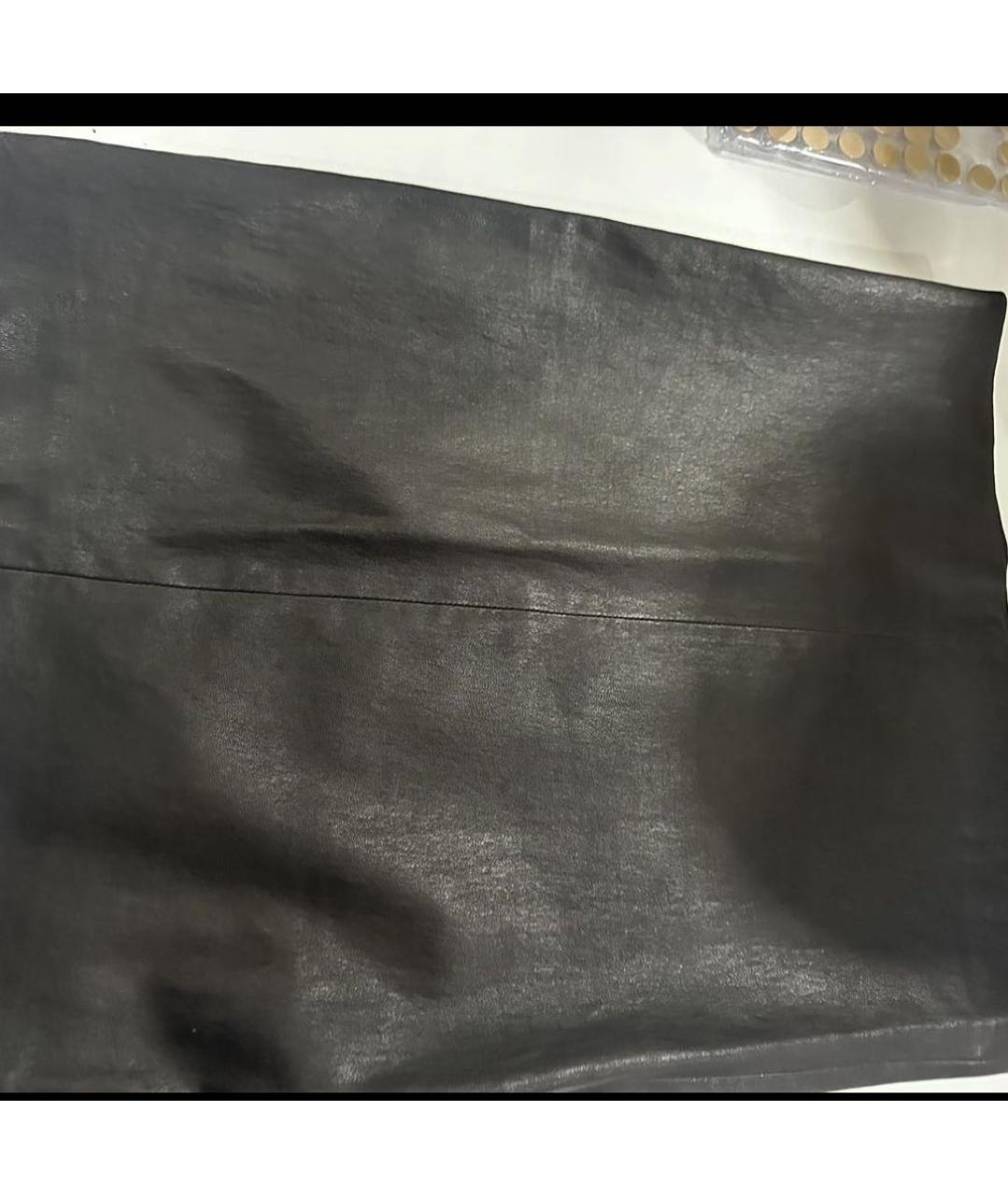 THE ROW Коричневая кожаная юбка мини, фото 1