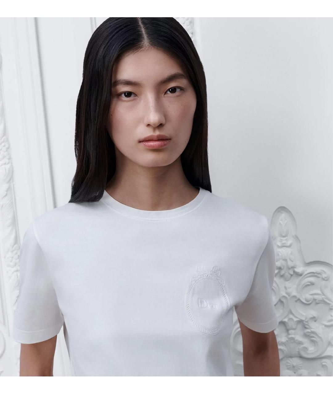 CHRISTIAN DIOR Белая хлопковая футболка, фото 3