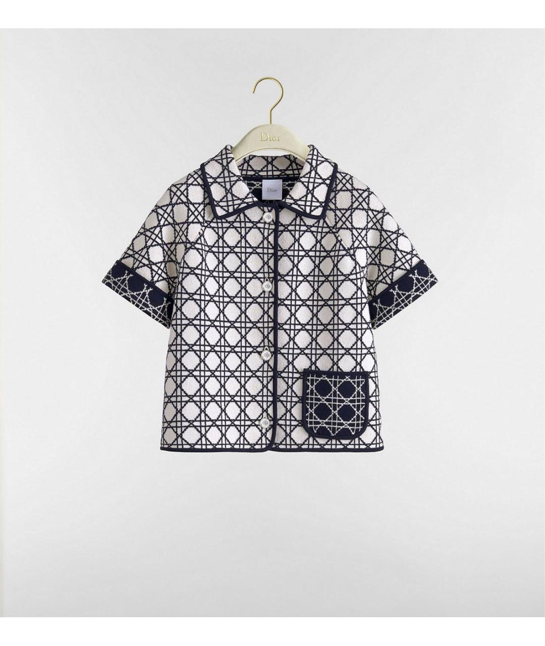 CHRISTIAN DIOR Голубая твидовая футболка, фото 3