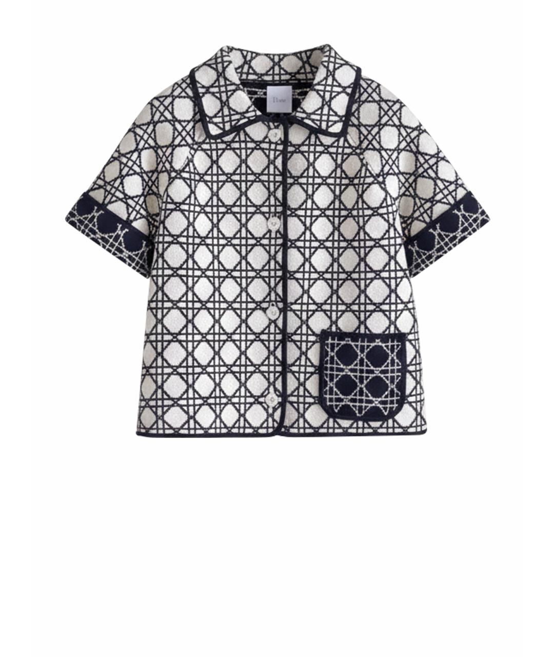 CHRISTIAN DIOR Голубая твидовая футболка, фото 1