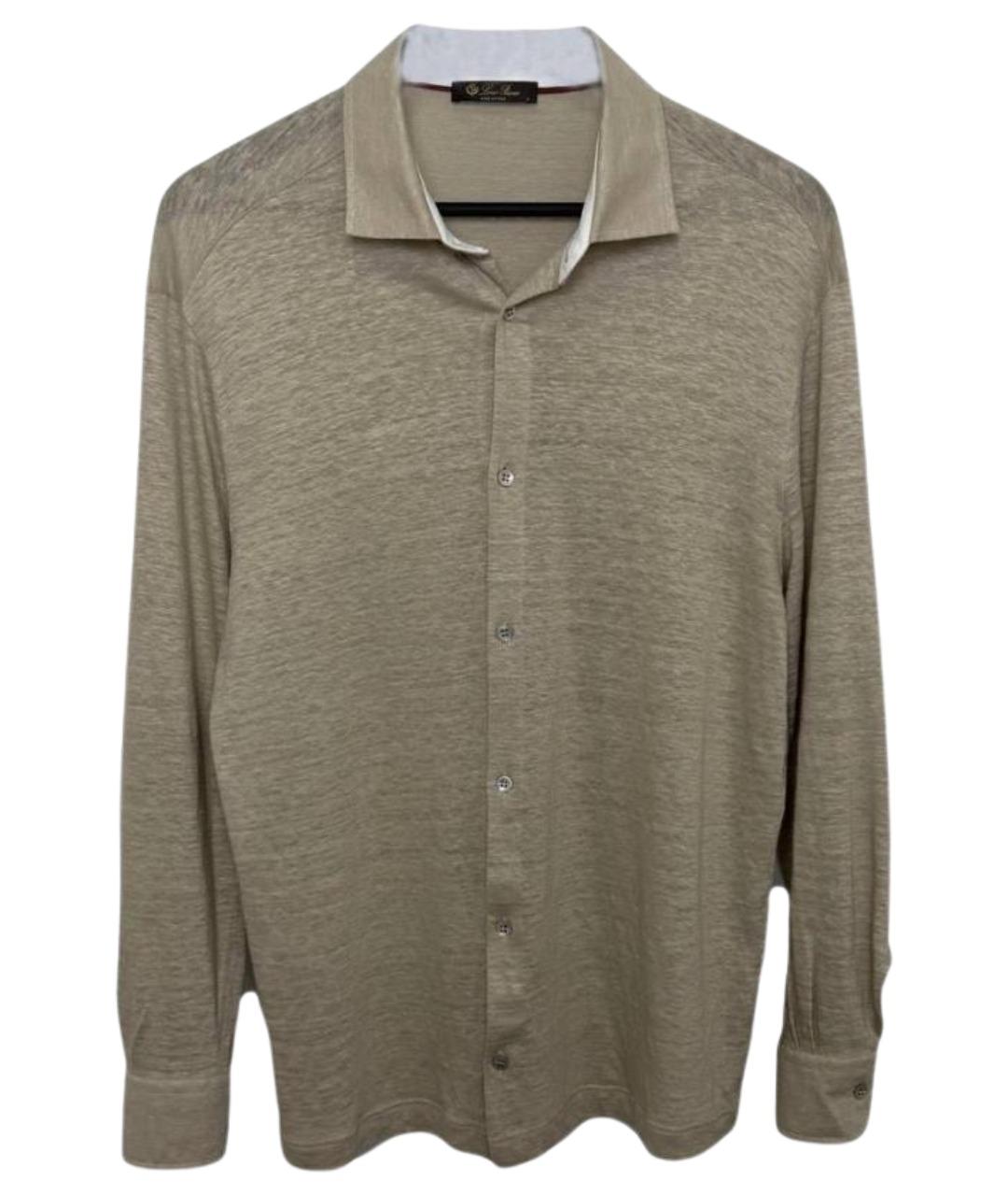 LORO PIANA Бежевая льняная кэжуал рубашка, фото 1