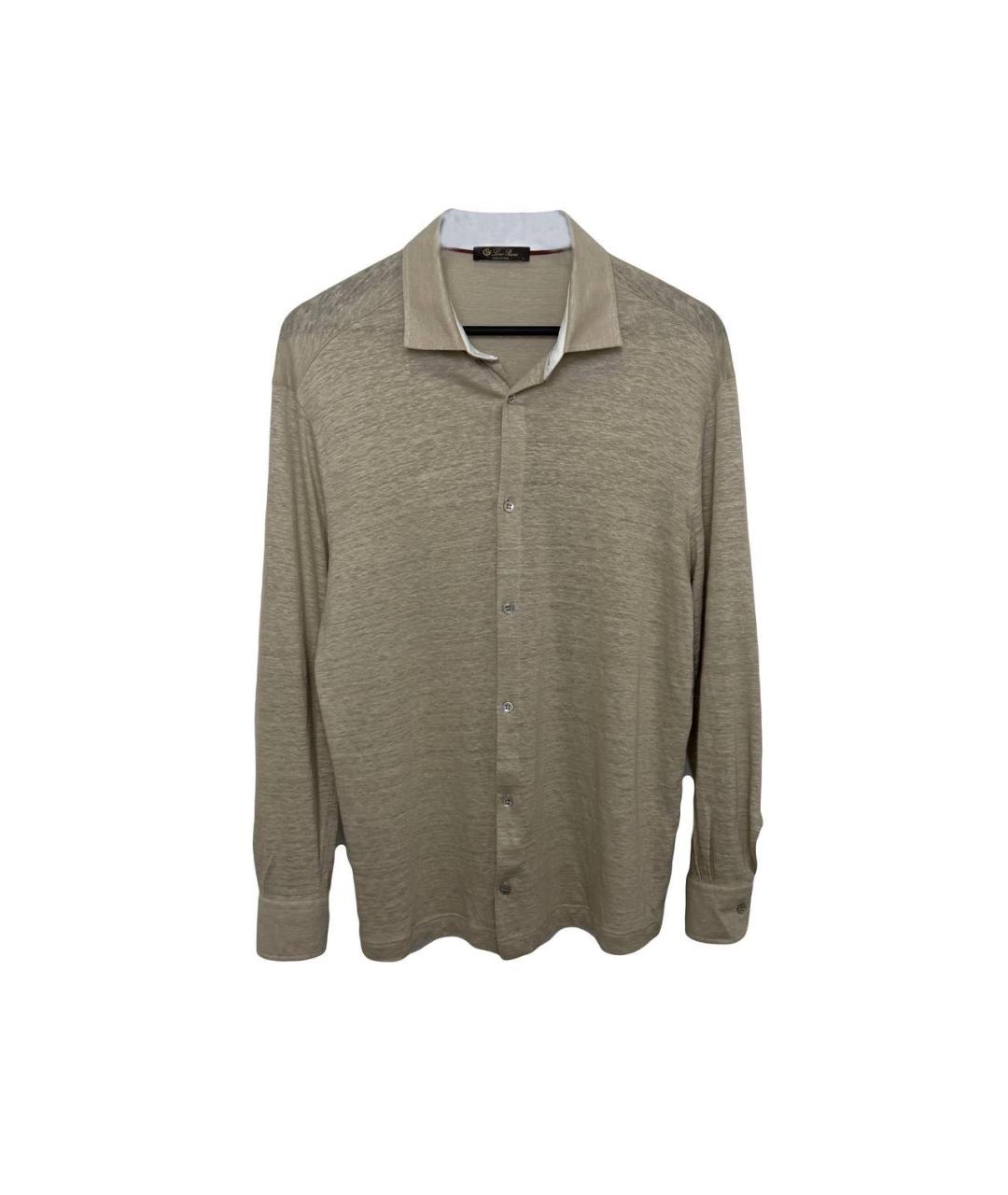 LORO PIANA Бежевая льняная кэжуал рубашка, фото 6