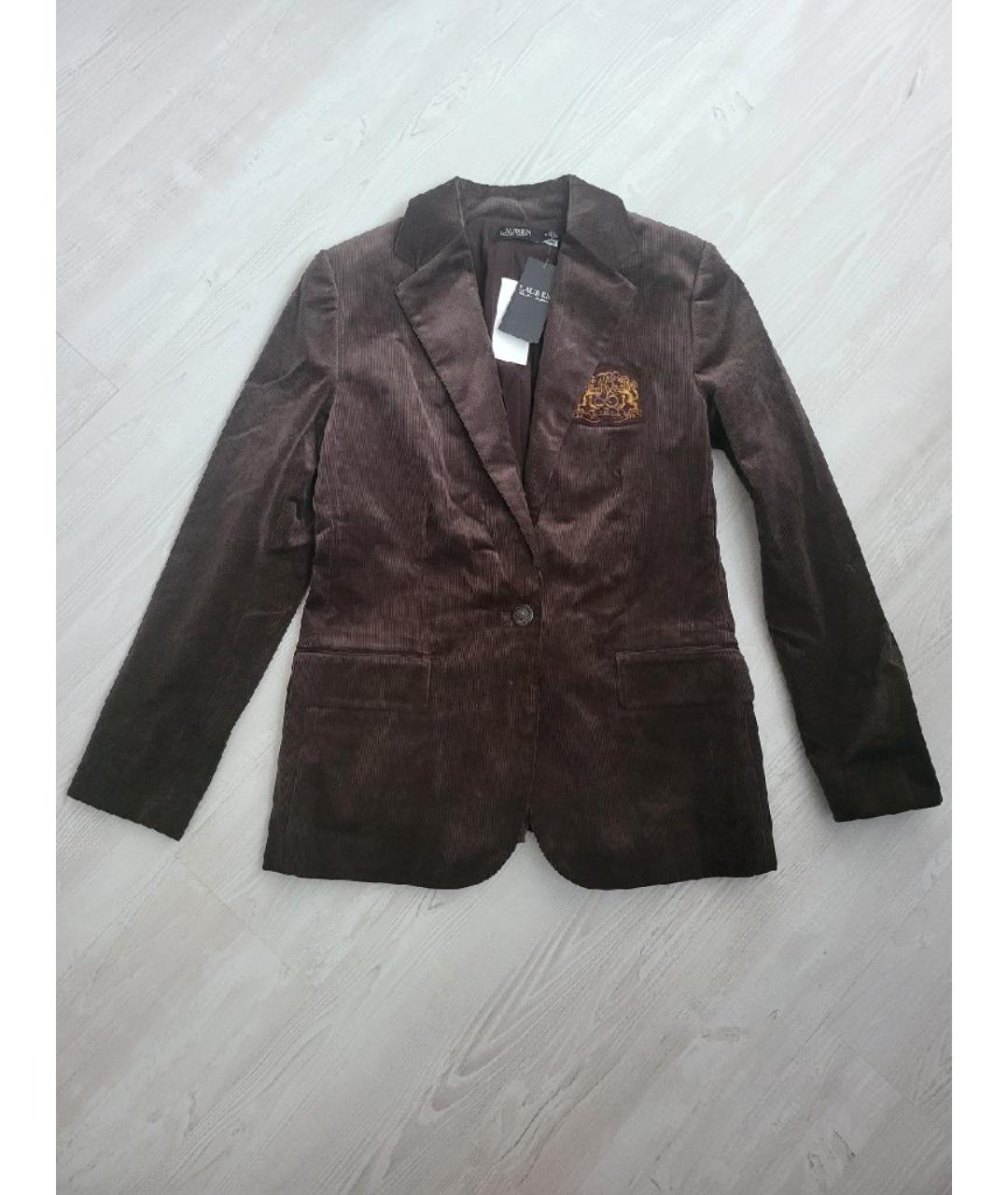 RALPH LAUREN Коричневый хлопковый жакет/пиджак, фото 10