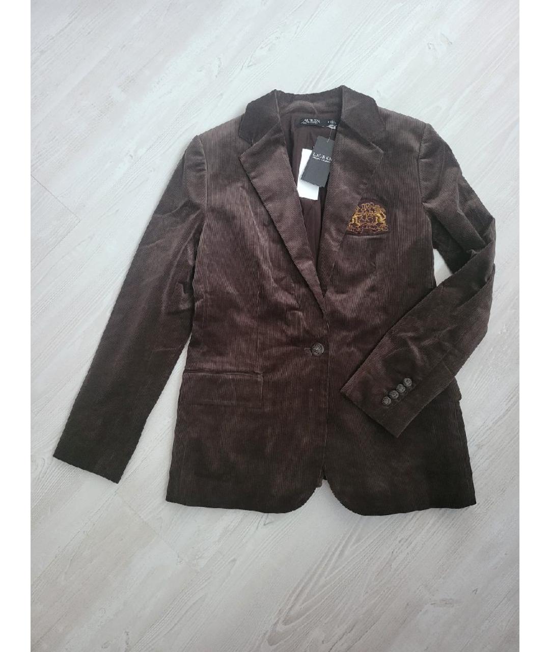 RALPH LAUREN Коричневый хлопковый жакет/пиджак, фото 3