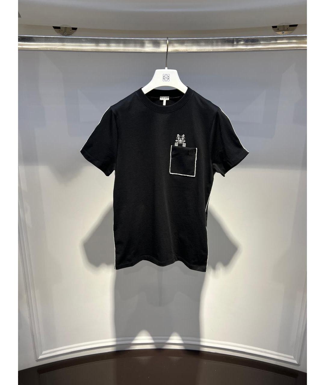 LOEWE Черная хлопковая футболка, фото 2