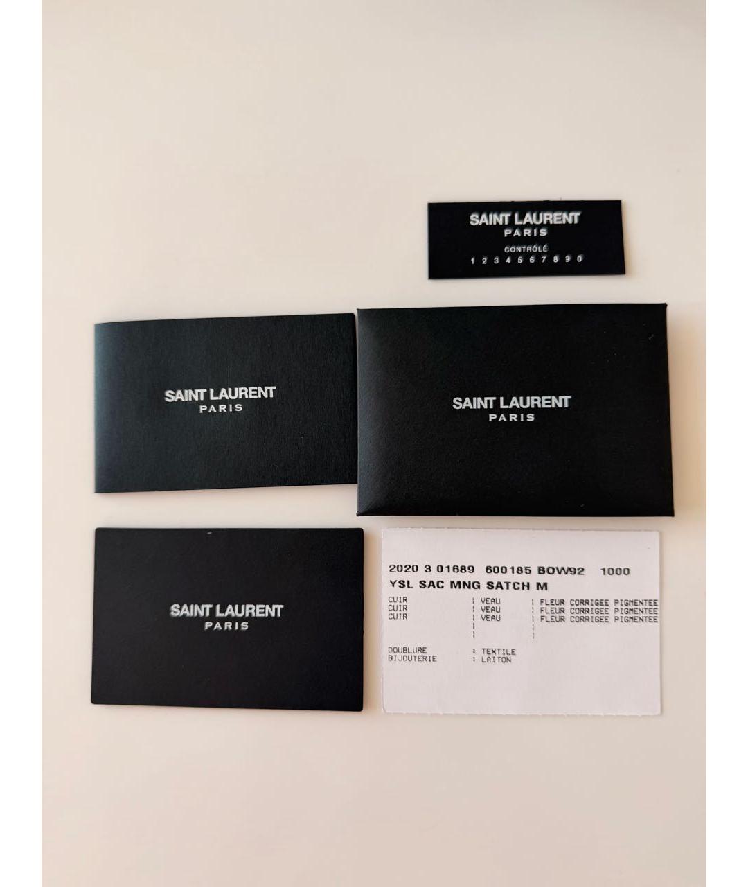 SAINT LAURENT Черная кожаная сумка через плечо, фото 6