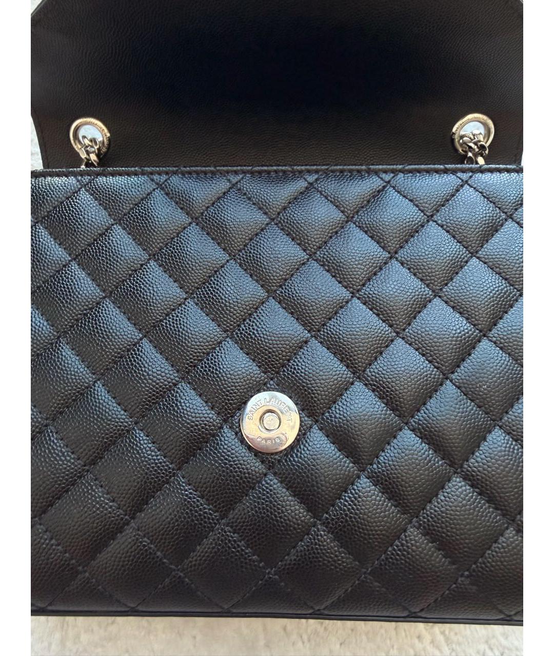 SAINT LAURENT Черная кожаная сумка через плечо, фото 7