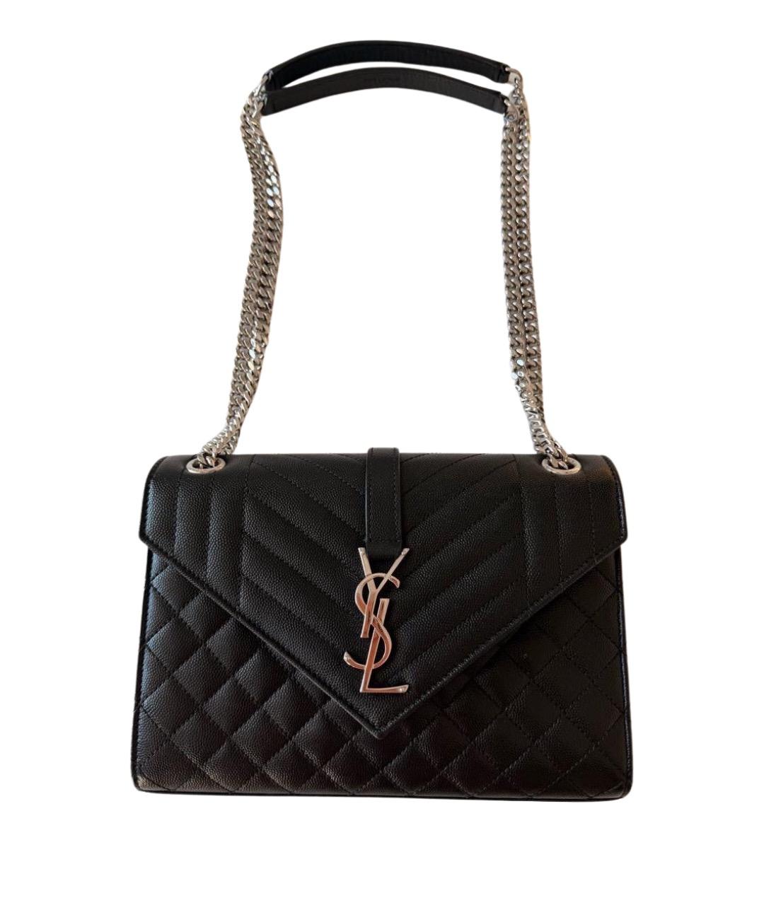 SAINT LAURENT Черная кожаная сумка через плечо, фото 1