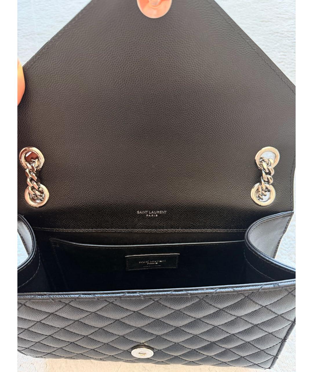 SAINT LAURENT Черная кожаная сумка через плечо, фото 8