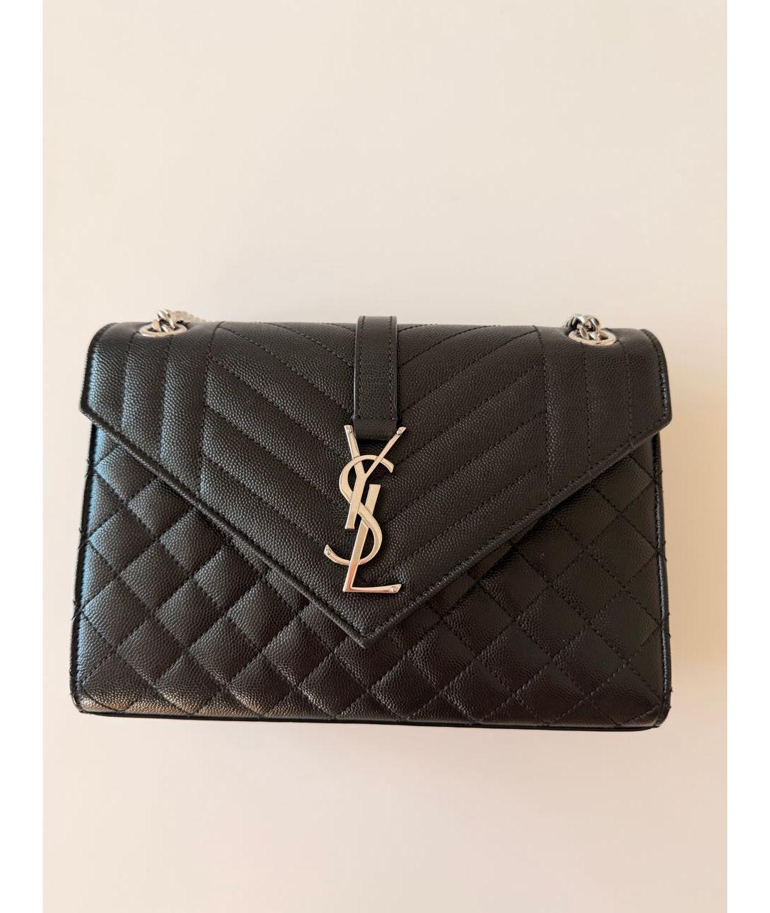 SAINT LAURENT Черная кожаная сумка через плечо, фото 5