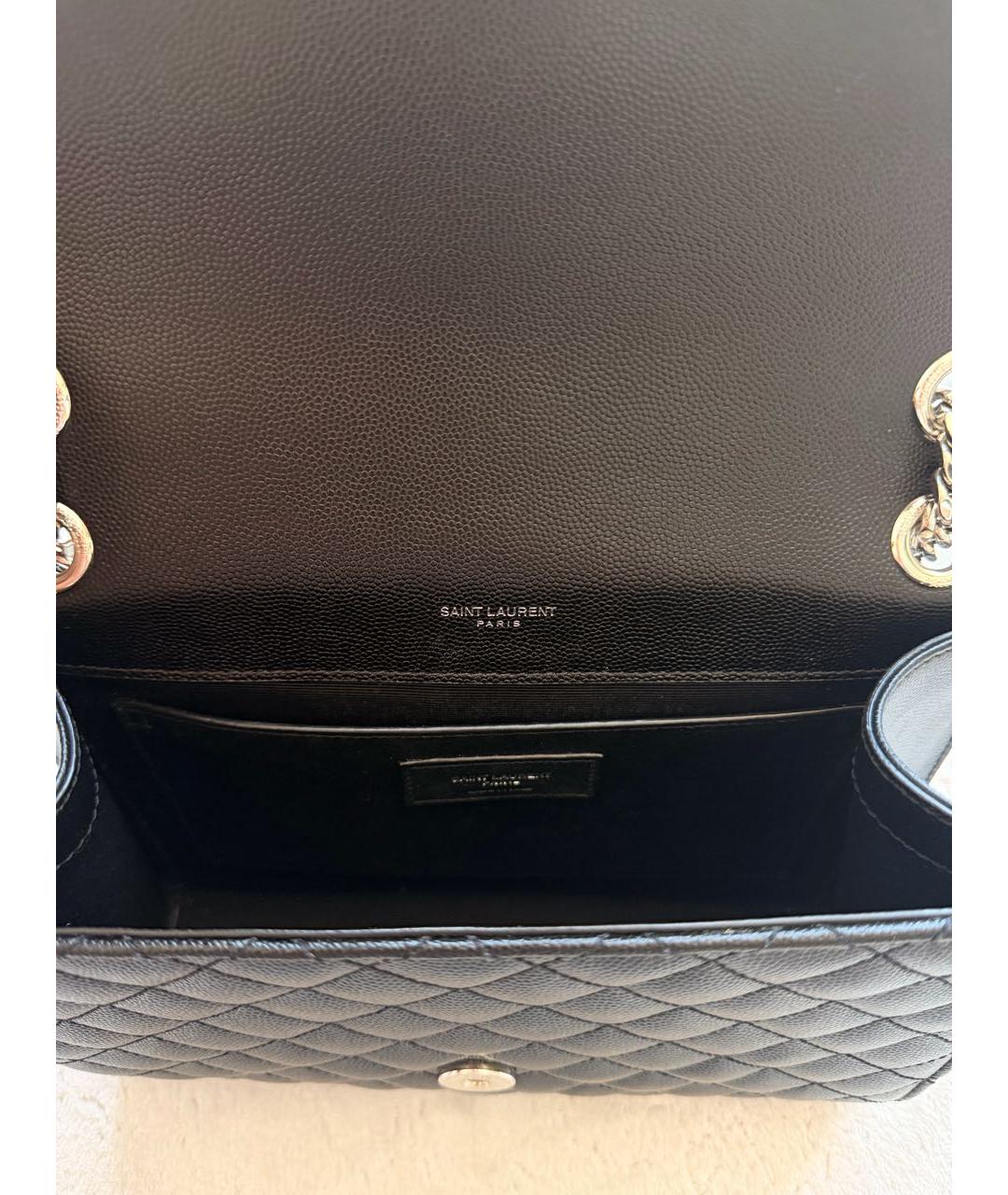 SAINT LAURENT Черная кожаная сумка через плечо, фото 4