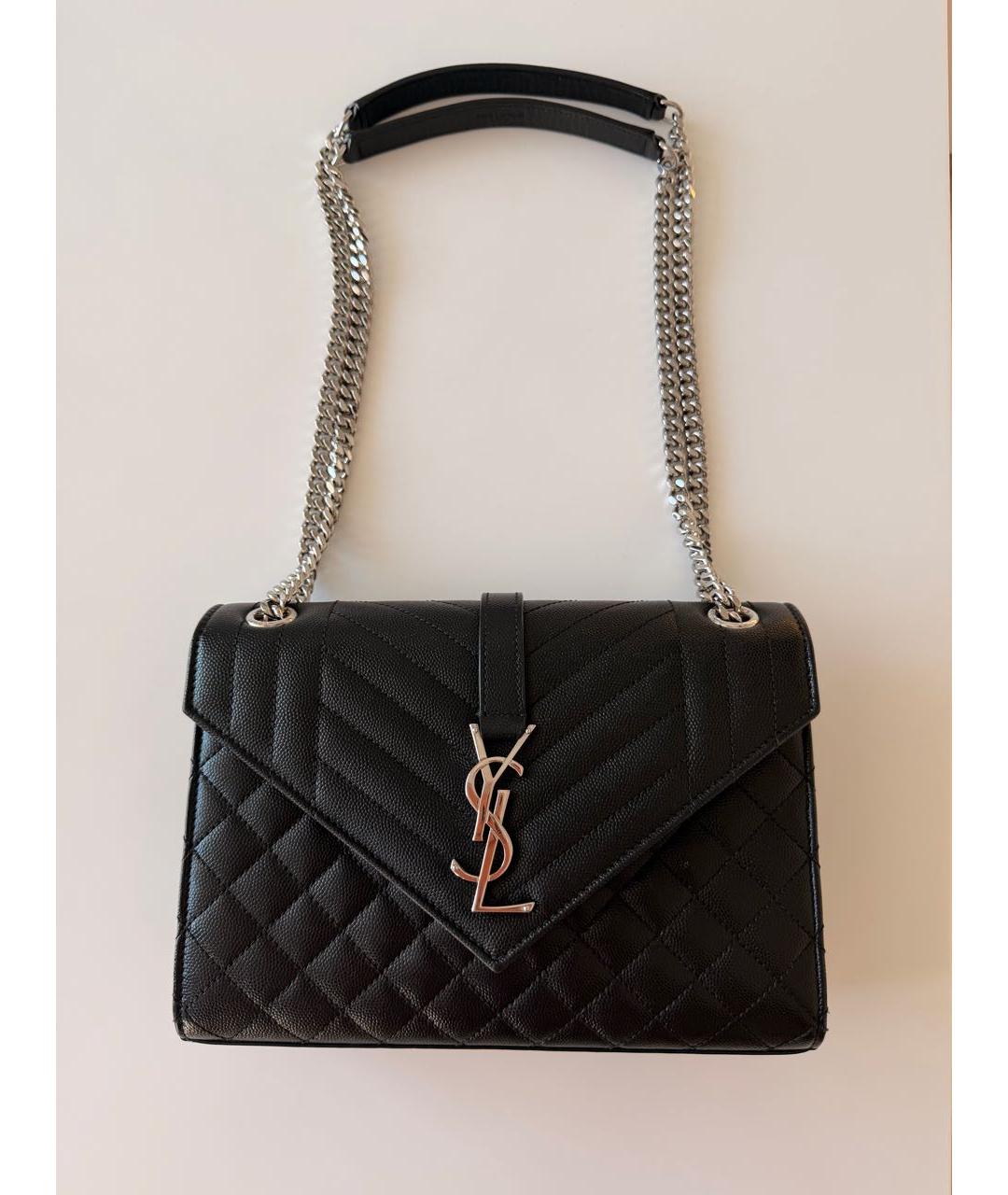 SAINT LAURENT Черная кожаная сумка через плечо, фото 9