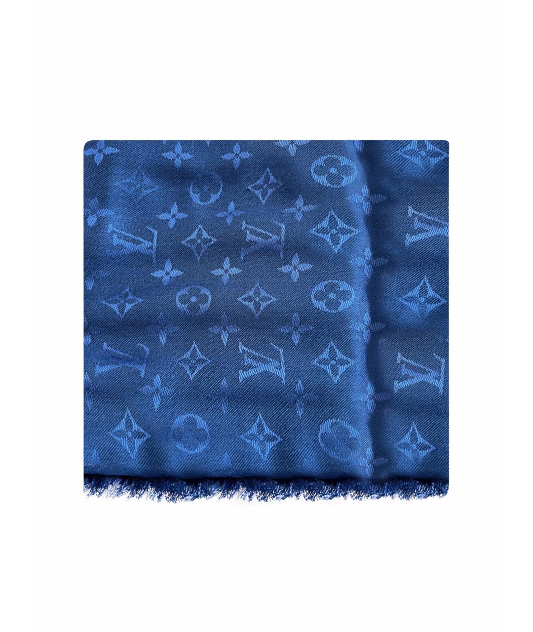 LOUIS VUITTON Темно-синий кашемировый платок, фото 1