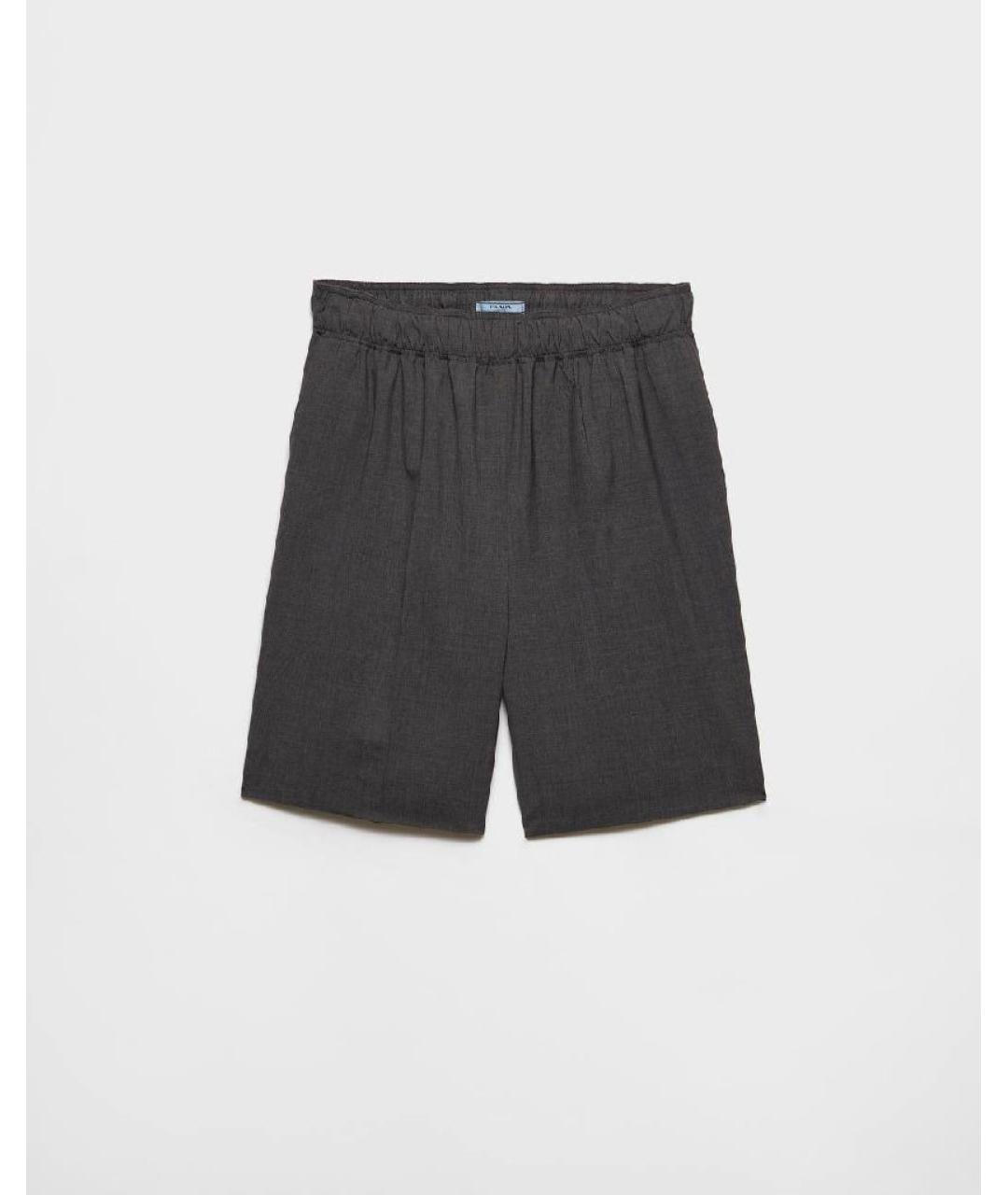 PRADA Серые шерстяные шорты, фото 6