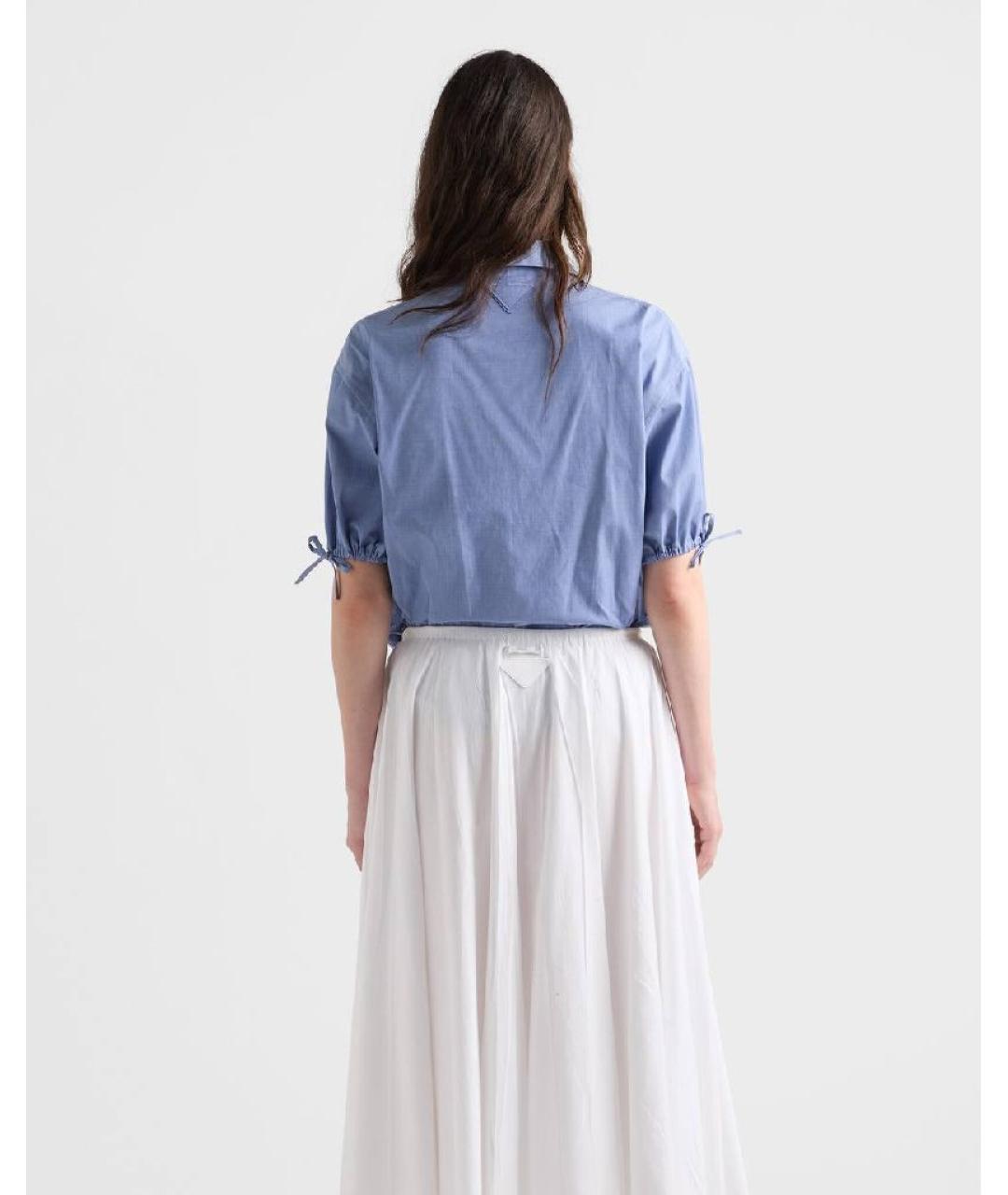 PRADA Синяя хлопковая рубашка, фото 2