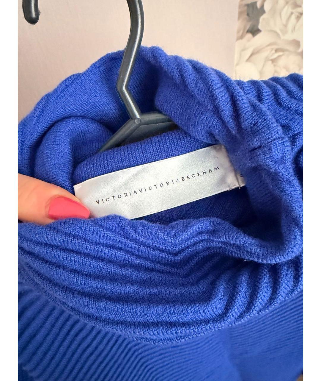 VICTORIA BECKHAM Синий шерстяной джемпер / свитер, фото 3