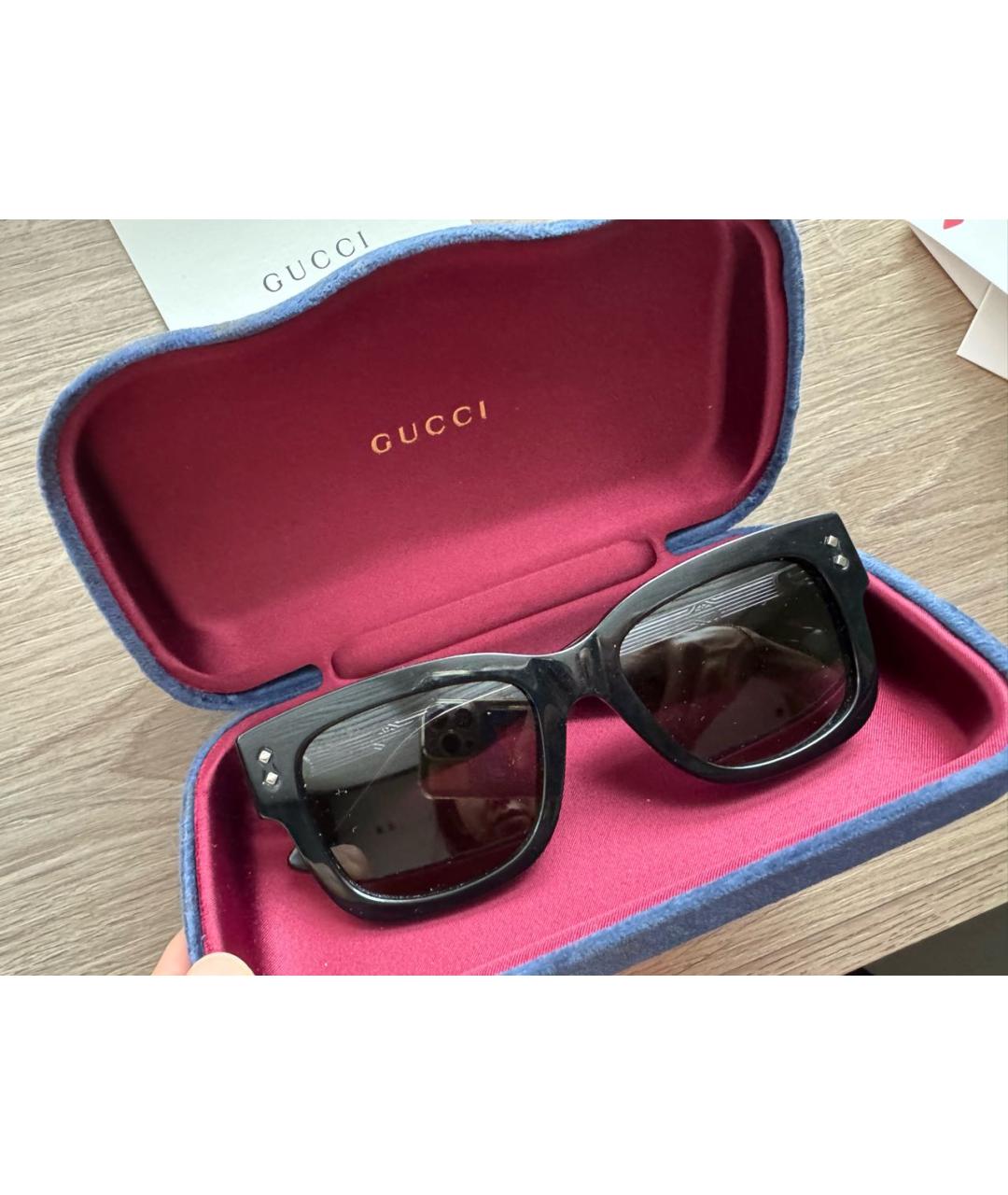 GUCCI Черные пластиковые солнцезащитные очки, фото 6