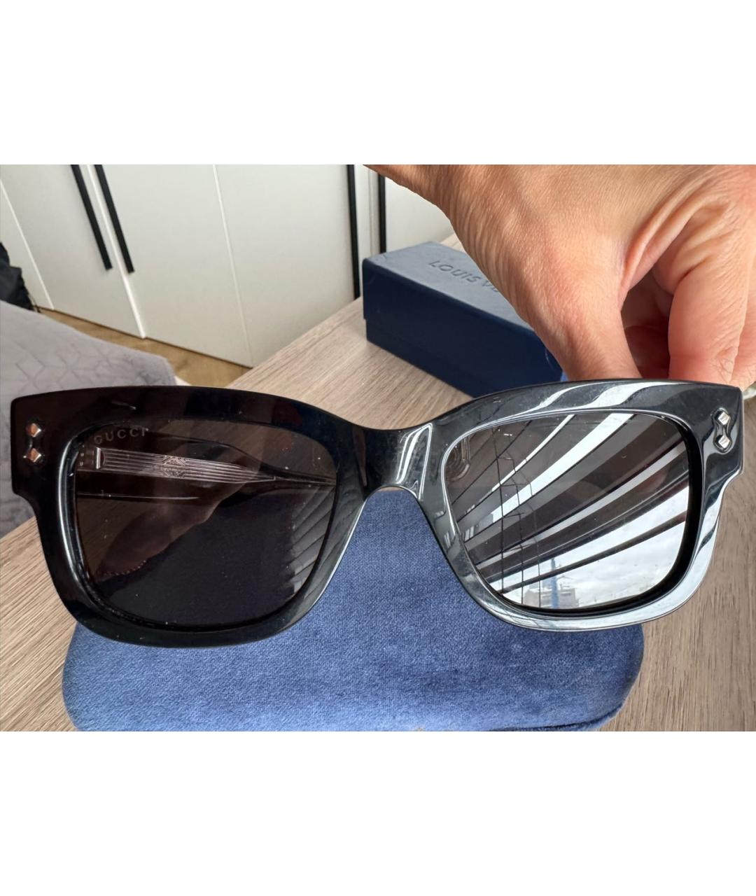 GUCCI Черные пластиковые солнцезащитные очки, фото 5
