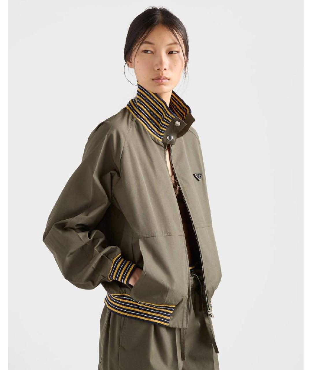 PRADA Хаки хлопковая куртка, фото 2