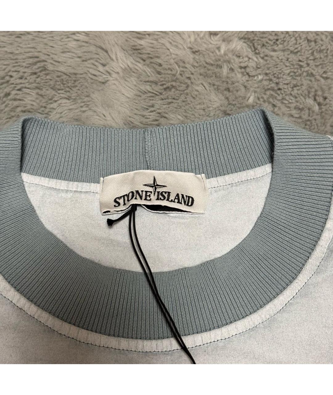 STONE ISLAND Белая хлопковая футболка, фото 3