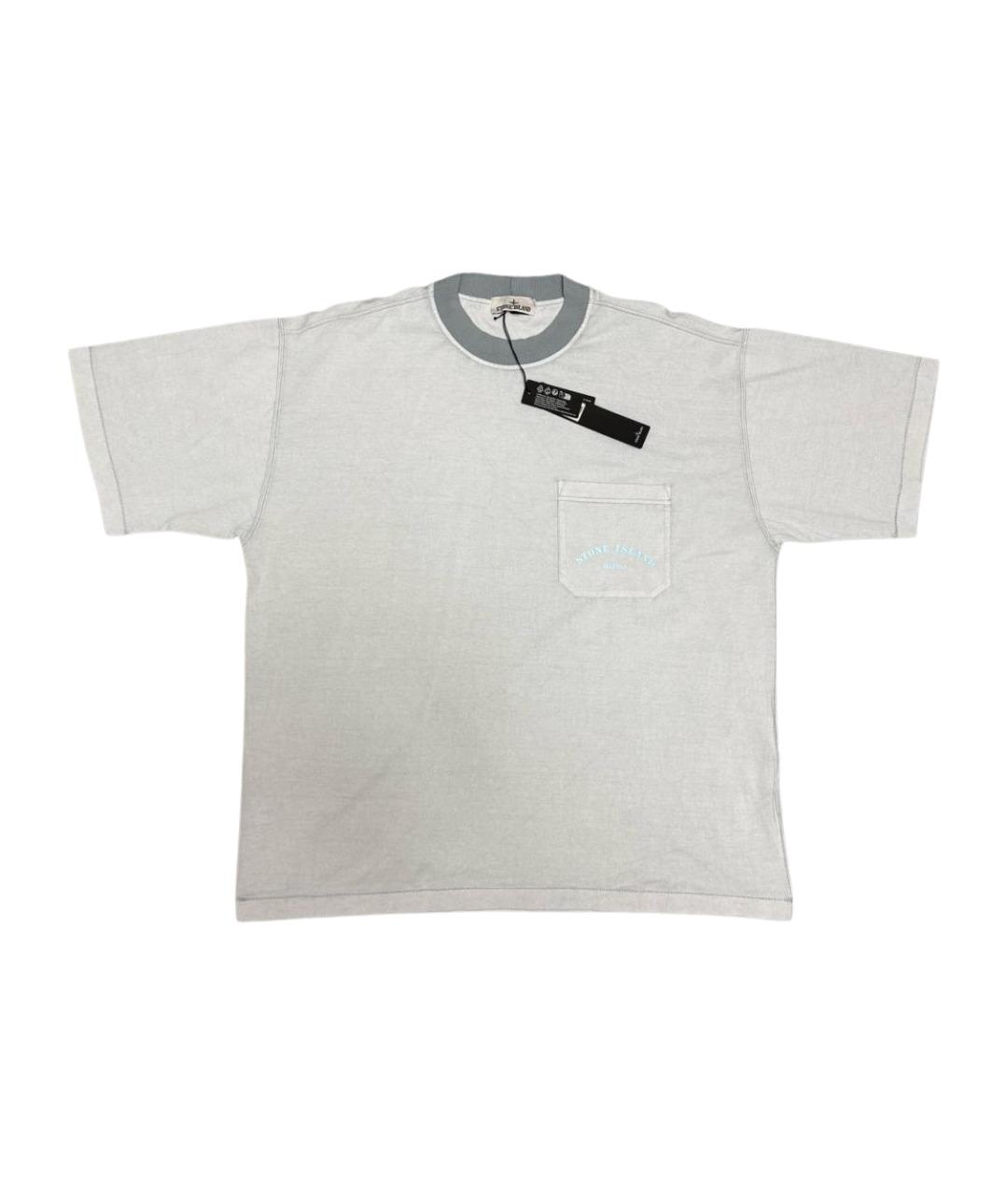 STONE ISLAND Белая хлопковая футболка, фото 1